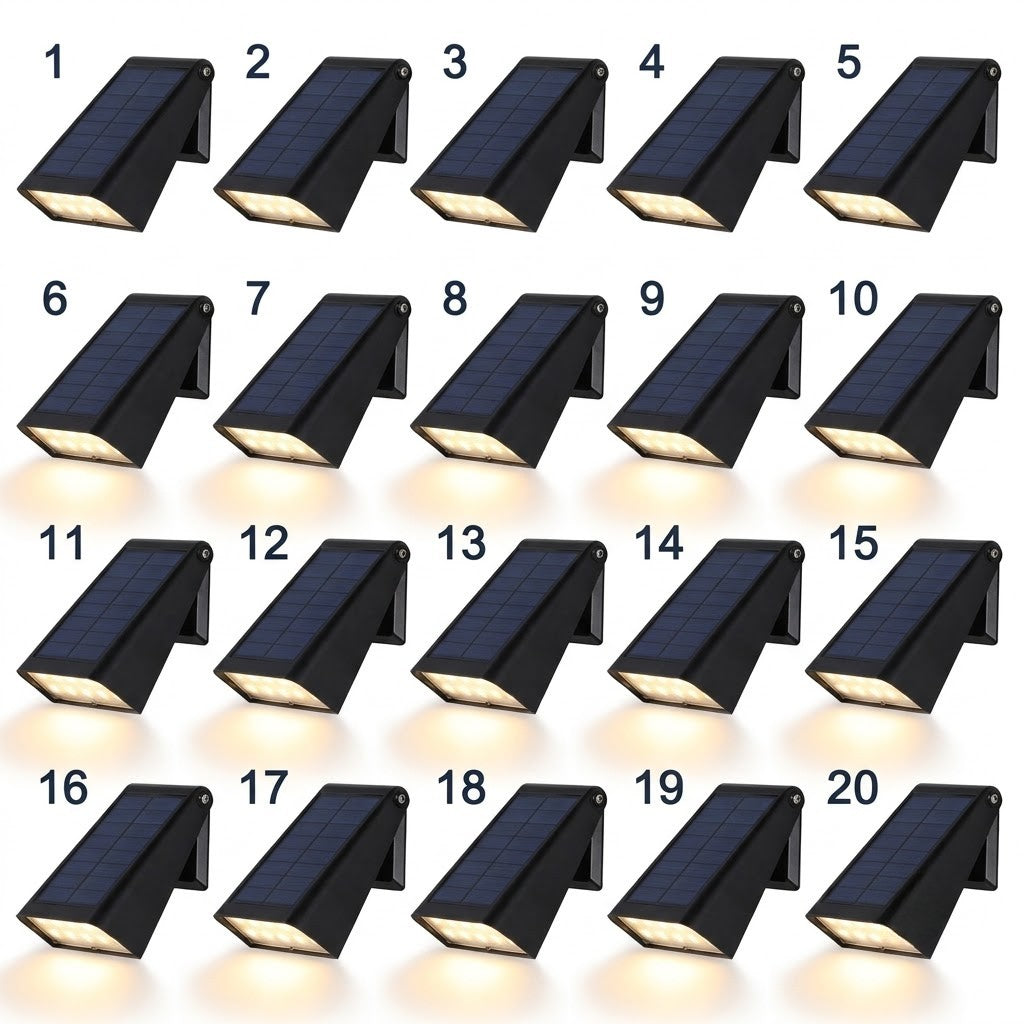 Solar Down Light Wall Sconce Waterproof Black Modern LED Outdoor — Sets of 2 to 10 — product view 7