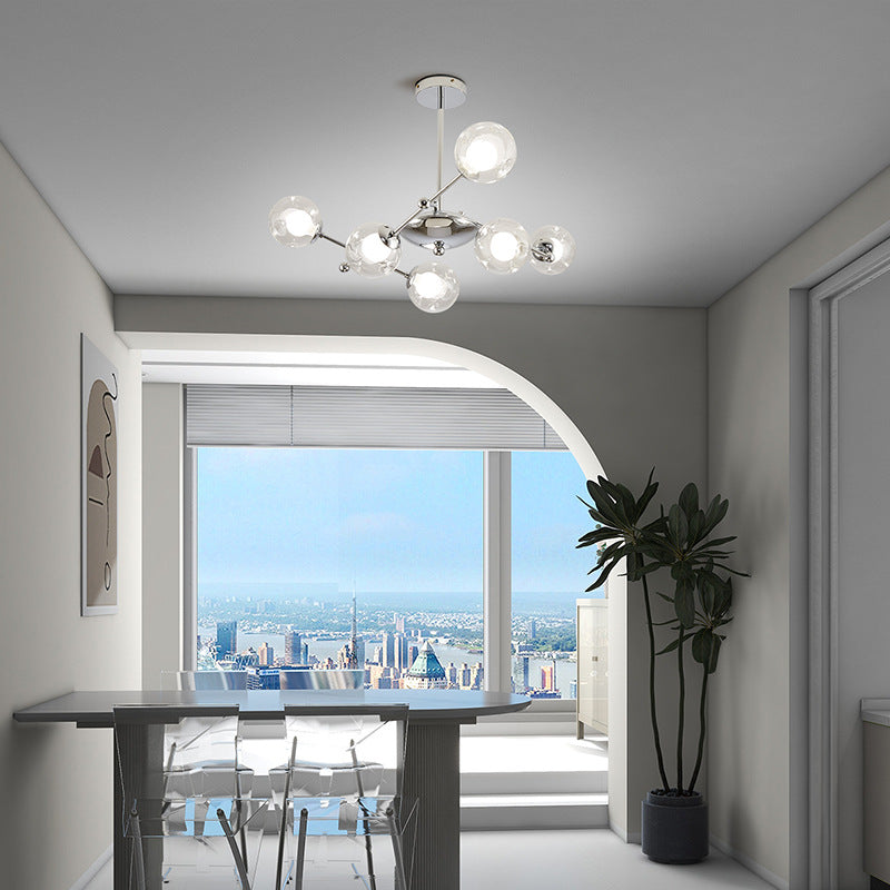 Valentina Modern LED Chandelier Chrome Glass Living Room/Bedroom — product view 2