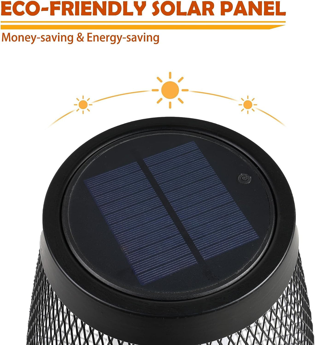 LOUNGE YARD Shadow Solar Powered 28"H Floor Lamp, Metal Wire Shade, LED Modern Outdoor Flickering Lantern — product view 6