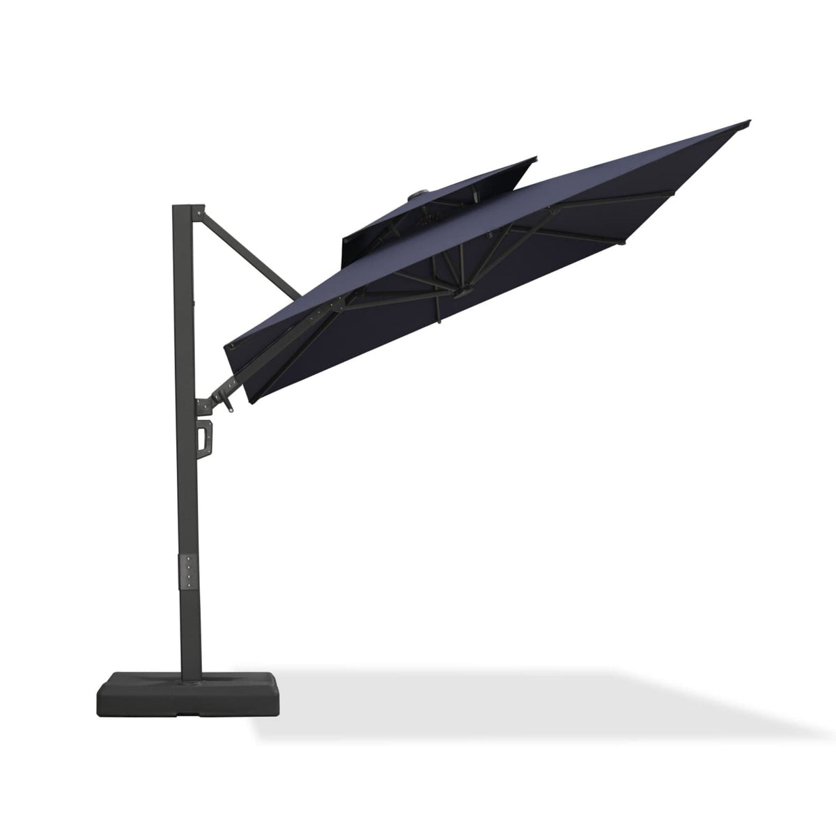 PURPLE LEAF Offset Cantilever Patio Umbrella with Charcoal Metal Frame, Vented Canopy for Yard Garden — product view 5