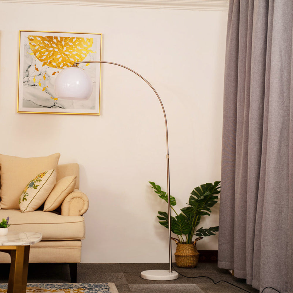 Mira Floor Arc Lamp, Tall Floor Light, Modern, Orange/ White — product view 6