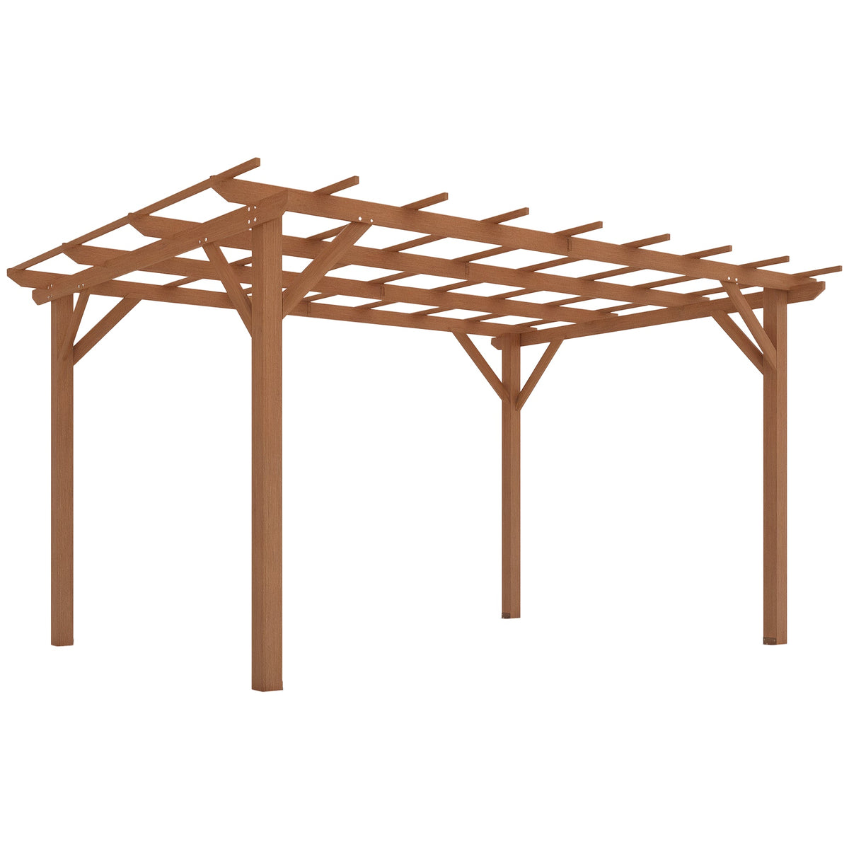 PerArbor 10' x 13' Wood Pergola for Climbing Plant Support and Patio Parties, Dark Brown — product view 1