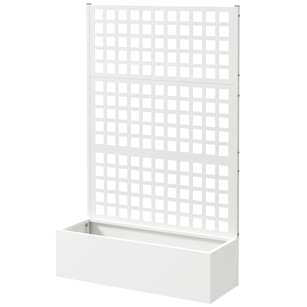 Galvanized Raised Garden Bed with Trellis, 43" x 16" x 70", White — product view 2