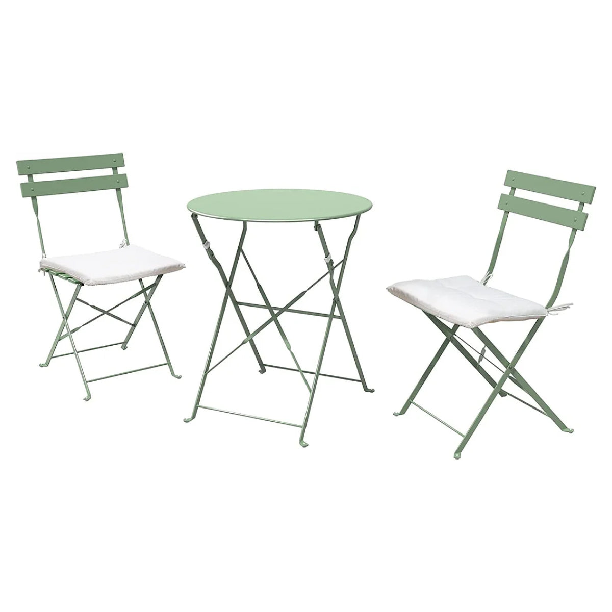 LOUNGE YARD Premium Steel Patio Bistro Set with Cushion 3 Piece Patio Set of Foldable Patio Table and Chairs — product view 1