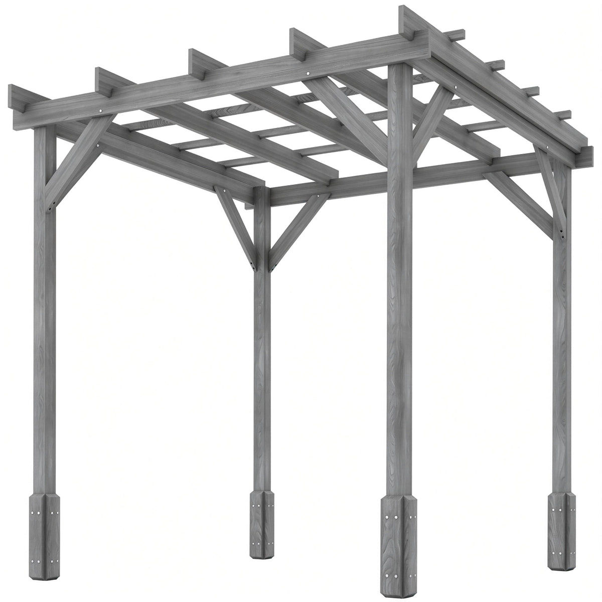 PerArbor 2 x 2m Wooden Pergola Kit with Stable Frame for Climbing Vines, Grey — product view 2