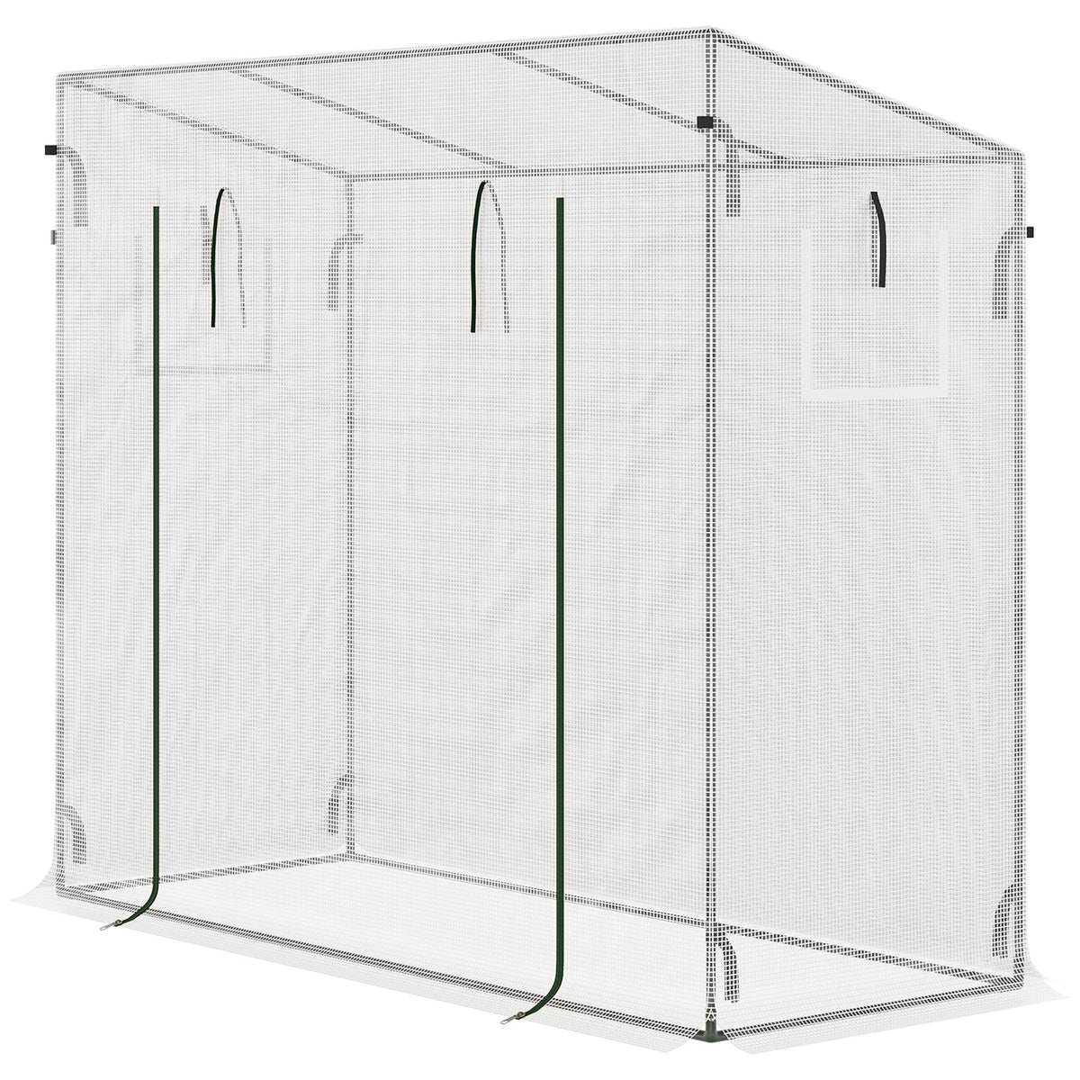 6.6' x 2.5' x 5.5' Walk-in Greenhouse with Door and Window, White — product view 2