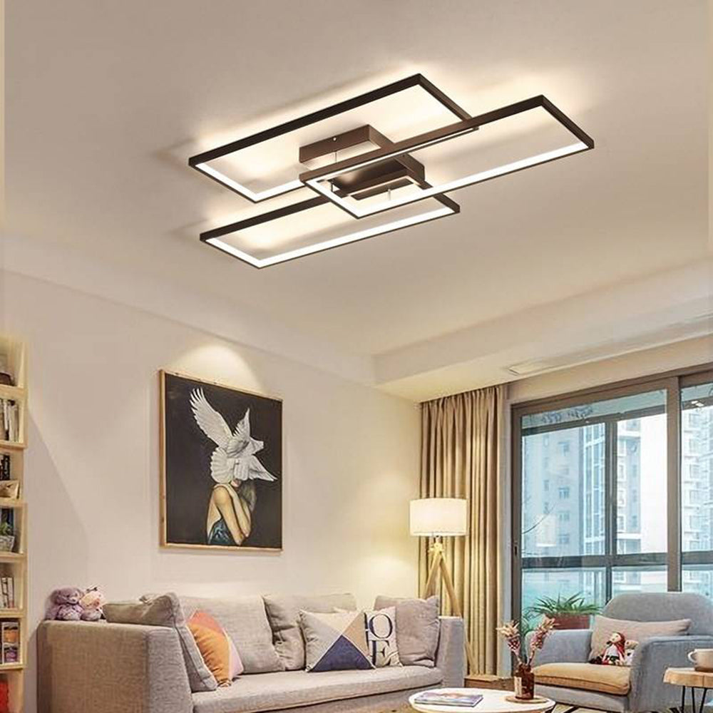 Arisha Rectangular Flush Mount Ceiling Light, 2 Colour — product view 1