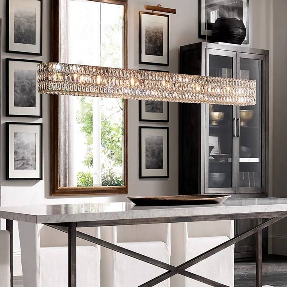 Kristy Rectangular Luxury Crystal Chandelier, 2 Colour — product view 6