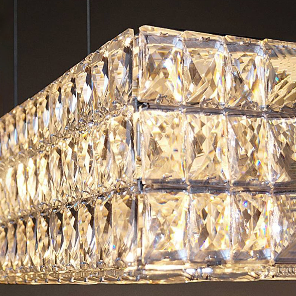 Kristy Rectangular Luxury Crystal Chandelier, 2 Colour — product view 7