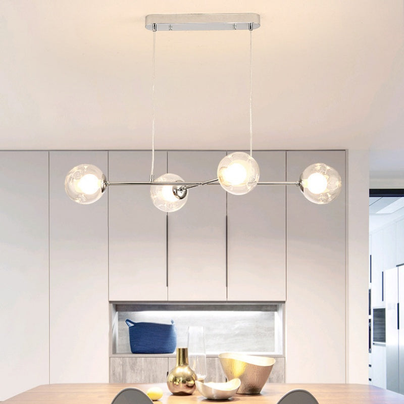 Valentina Modern LED Chandelier Chrome Glass Living Room/Bedroom — product view 1