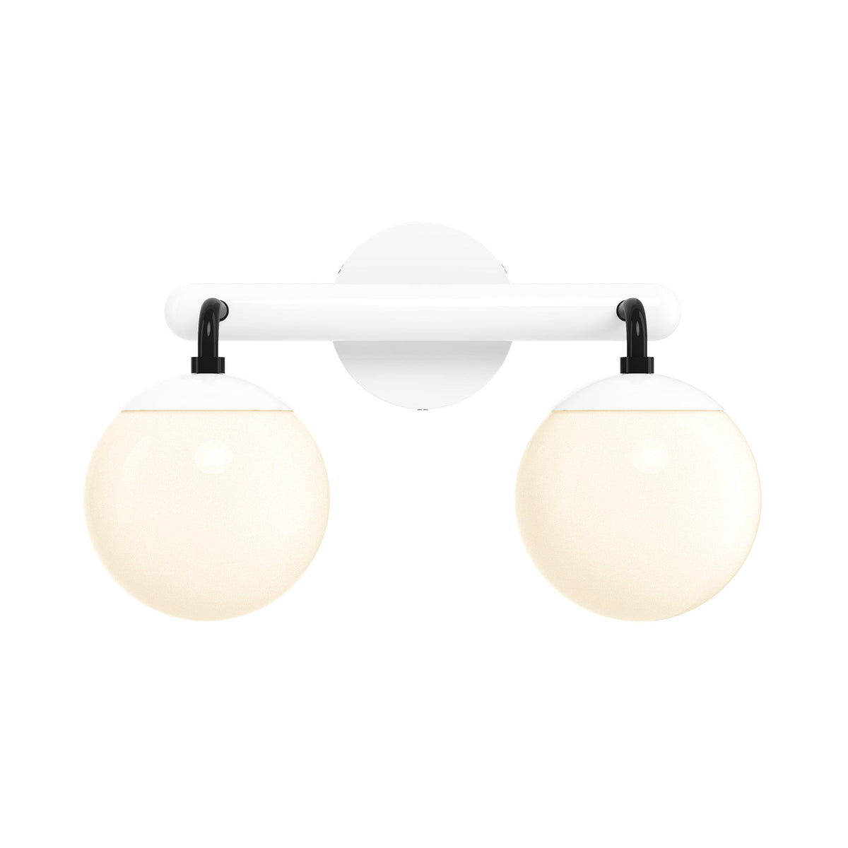 2-Light Globe Vanity Wall Sconce Frosted Opal Glass Bathroom Bedroom — product view 3