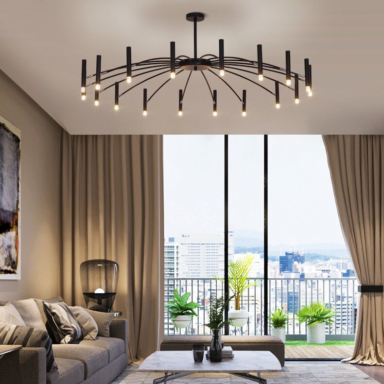 Arisha Modern Blown Linear Metal Multi-heads Chandelier — product view 2