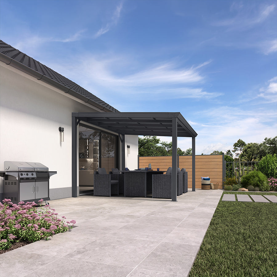 PURPLE LEAF Premium Wall-Mounted Lean to Gazebo with Galvanized Steel Roof for Outdoor Living — product view 3