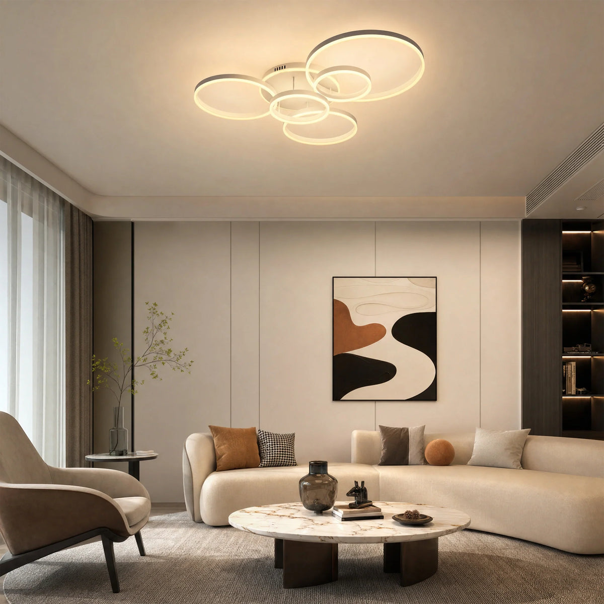 WOMO Circular LED Flush Mount Ceiling Light-WM1032 — product view 5
