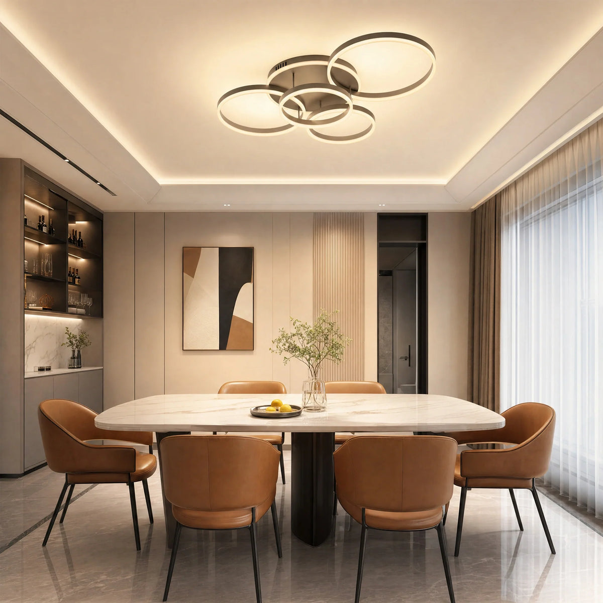 WOMO Circular LED Flush Mount Ceiling Light-WM1032 — product view 4