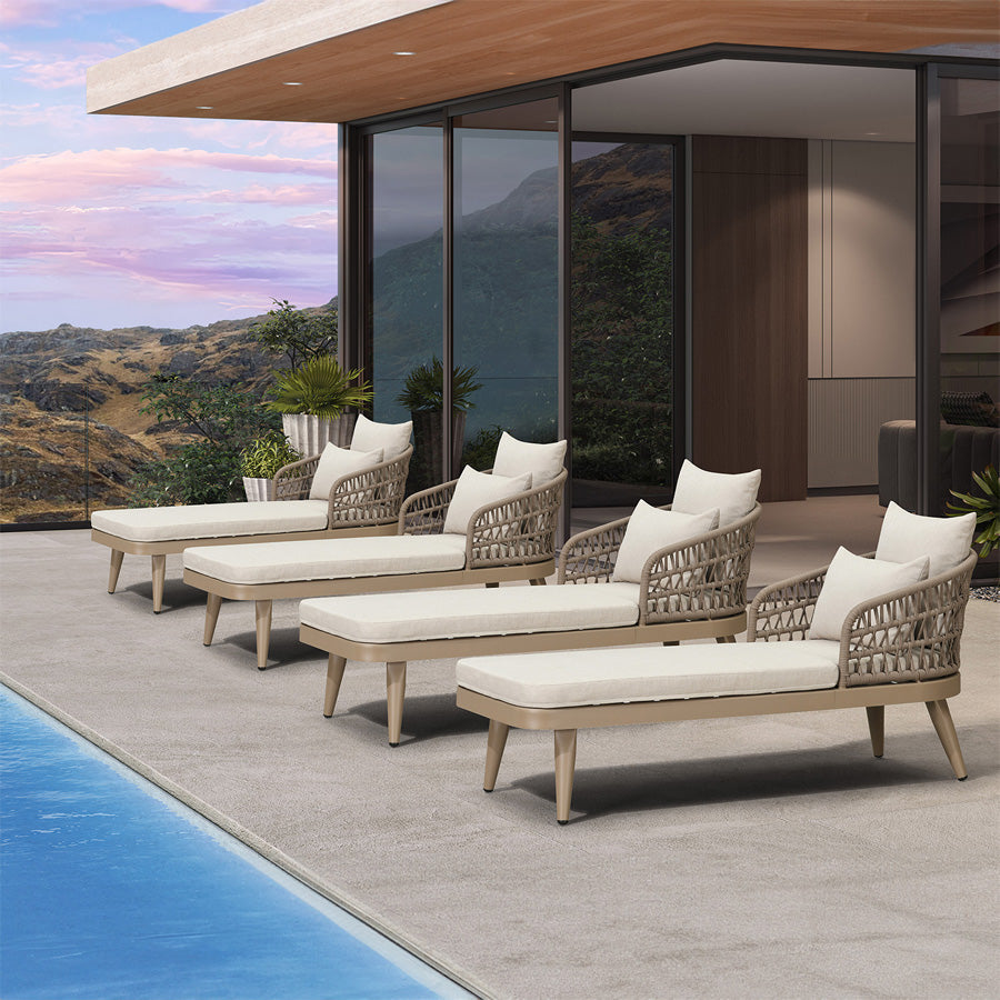 PURPLE LEAF Patio Chaise Lounge Chair Aluminum Pool Lounge Chairs for Outdoor with 2 Cushions for Deck, Pool, Lawn, Garden, Courtyard, Porch — product view 6