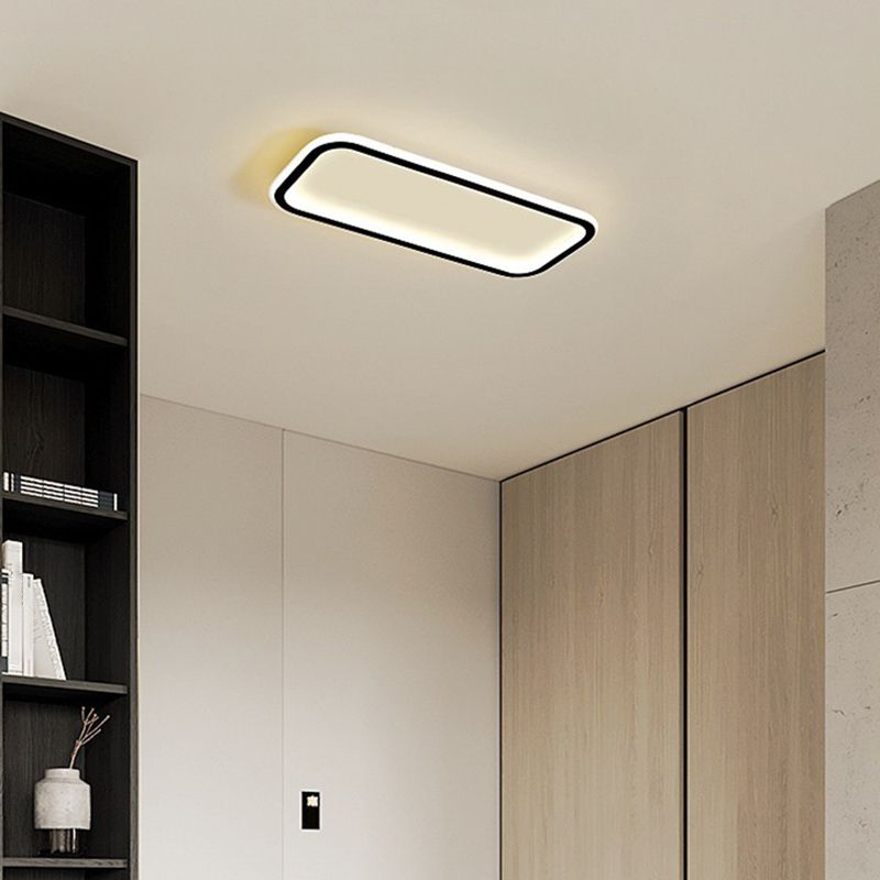 Arisha Minimalist Flush Mount Black Frame Rectangular Ceiling Light — product view 1