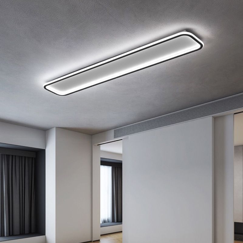 Arisha Minimalist Flush Mount Black Frame Rectangular Ceiling Light — product view 4