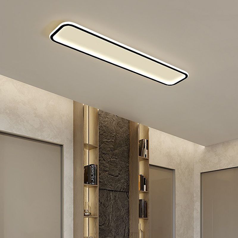 Arisha Minimalist Flush Mount Black Frame Rectangular Ceiling Light — product view 3