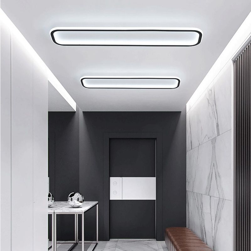 Arisha Minimalist Flush Mount Black Frame Rectangular Ceiling Light — product view 6