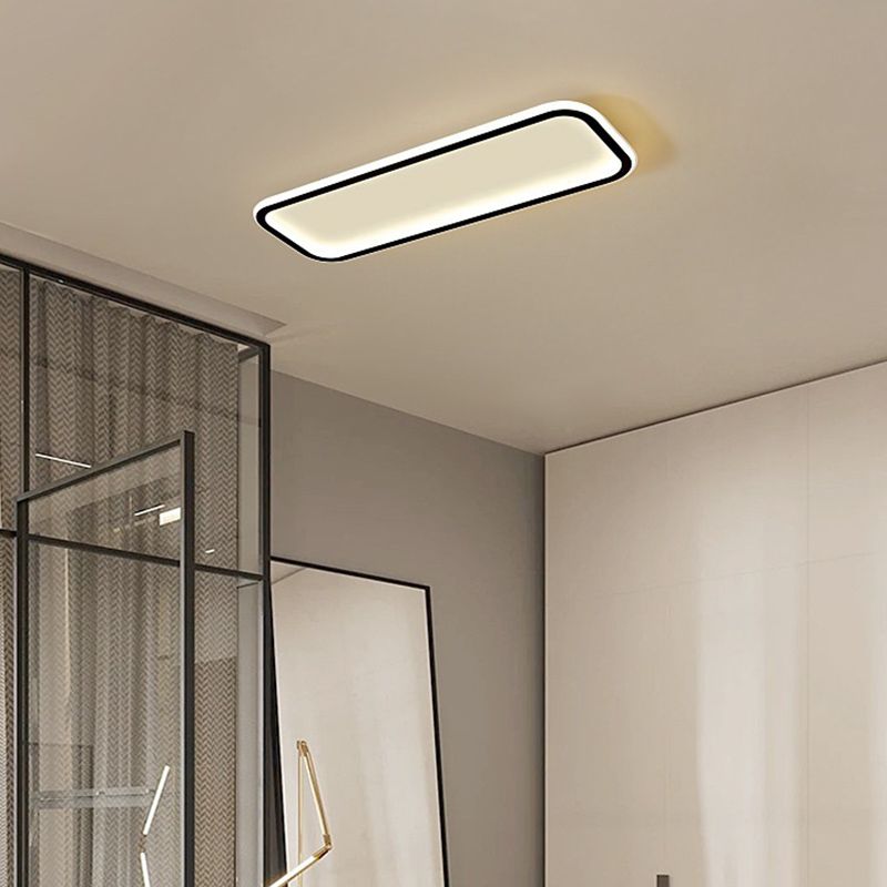 Arisha Minimalist Flush Mount Black Frame Rectangular Ceiling Light — product view 2