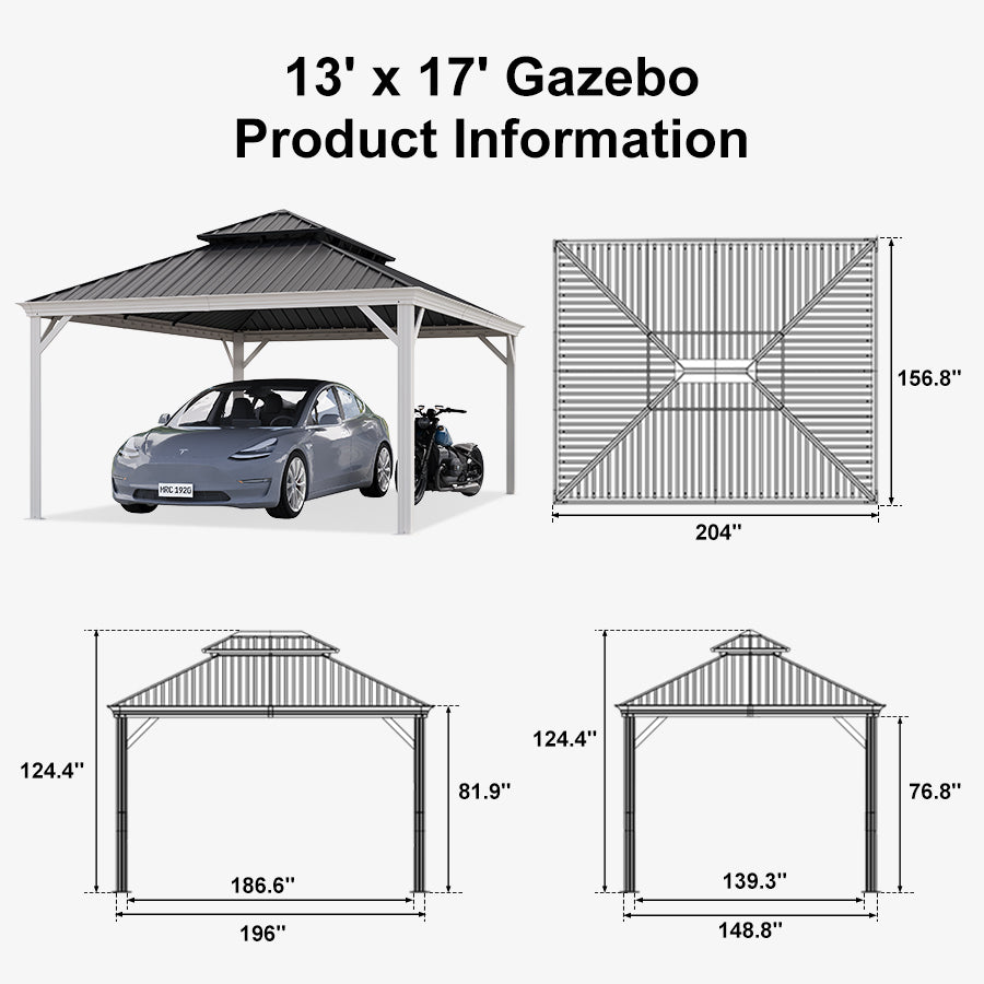 PURPLE LEAF White Metal Carport with Galvanized Steel Roof Aluminum Frame All-Weather Car Shelter — product view 4