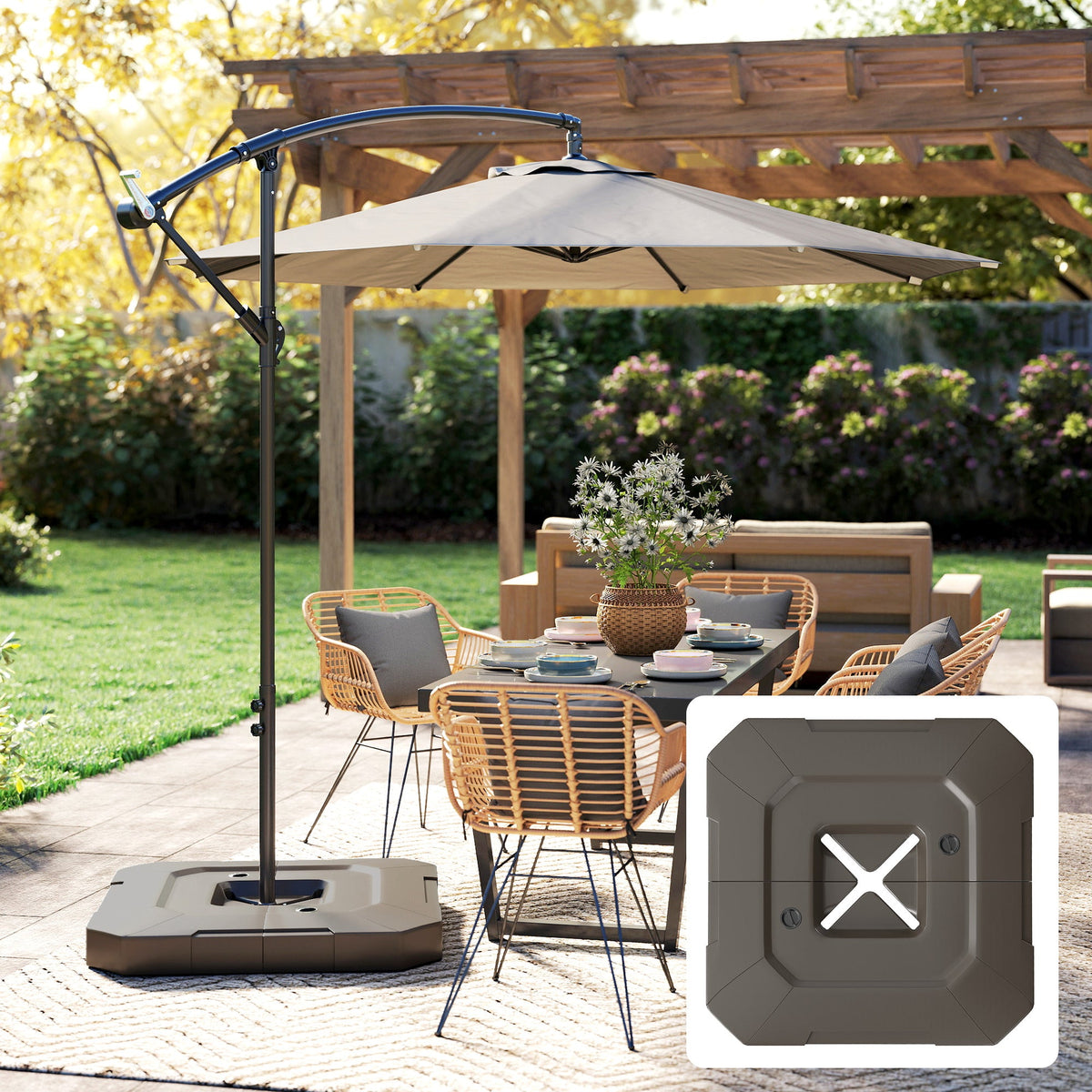 2-Piece Cantilever Umbrella Base Weight Set, 231 lb, Brown — product view 3
