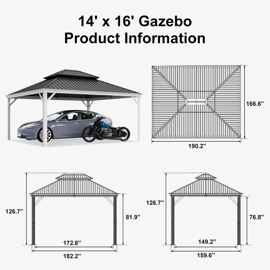PURPLE LEAF White Metal Carport with Galvanized Steel Roof Aluminum Frame All-Weather Car Shelter — product view 6