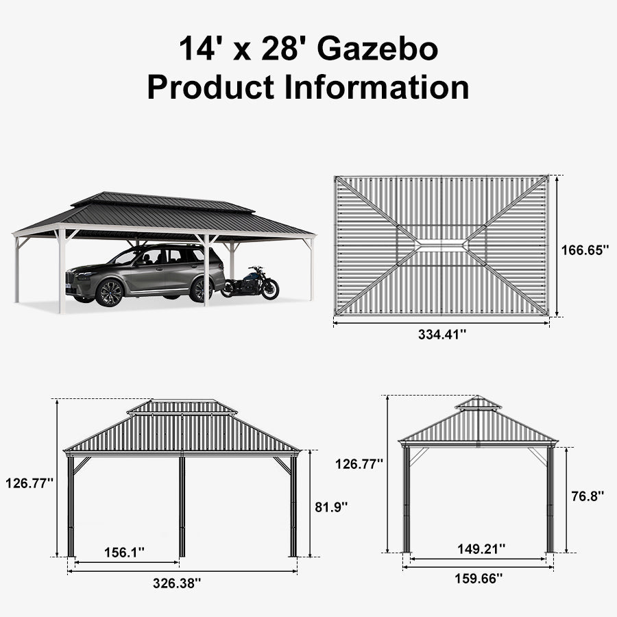 PURPLE LEAF White Metal Carport with Galvanized Steel Roof Aluminum Frame All-Weather Car Shelter — product view 5