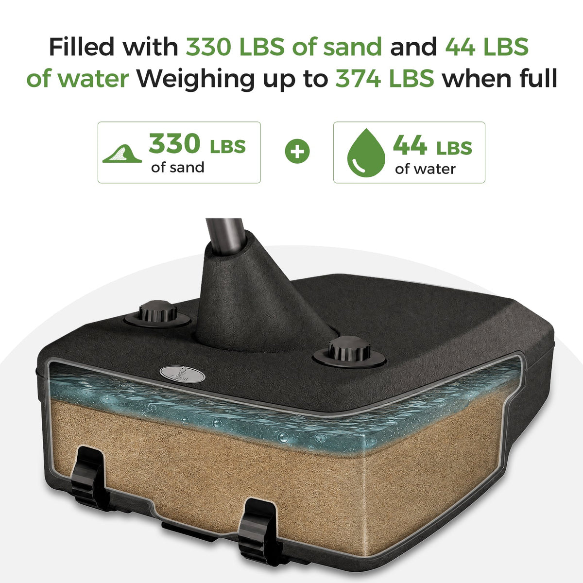 LOUNGE YARD Offset Patio Umbrella Base (Does not include base cross, wheels and sleeves) — product view 3