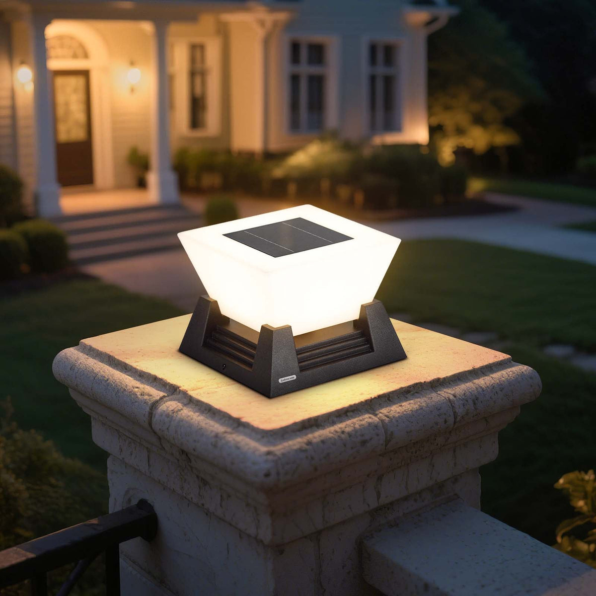 RIRZ NOVA Solar Post Light Modern Architectural LED Outdoor Pathway Garden — 28cm — product view 1