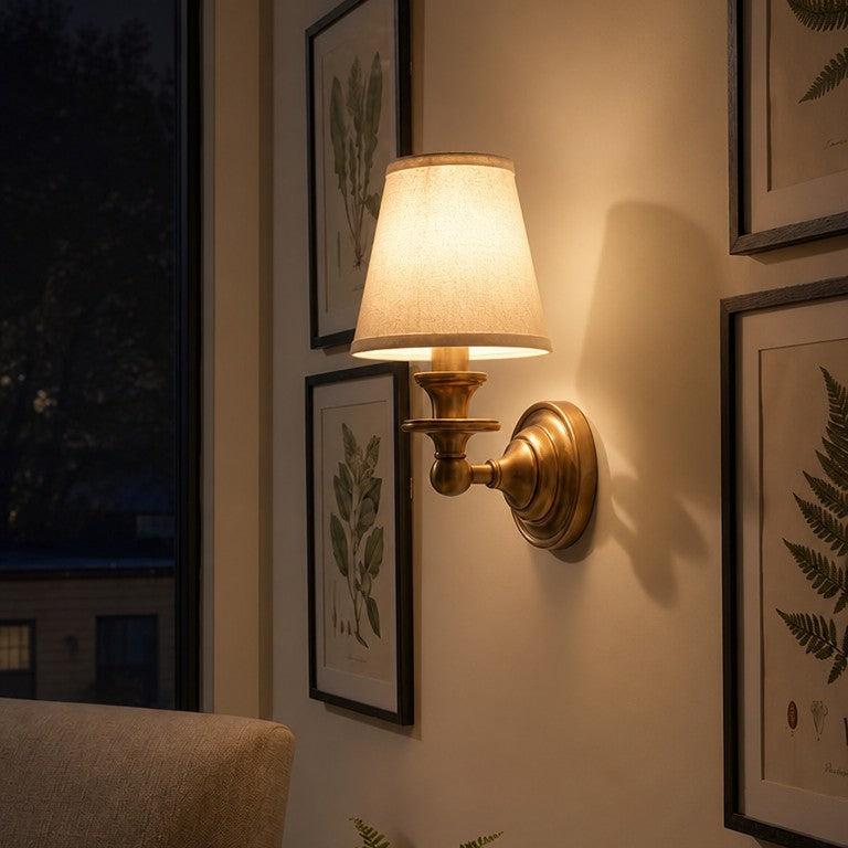Rowan Fabric Drum Wall Sconce, Farmhouse Style — product view 4