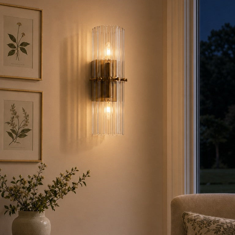 Crystal Up Down Tube Wall Sconce, 1 or 2 Head — product view 7