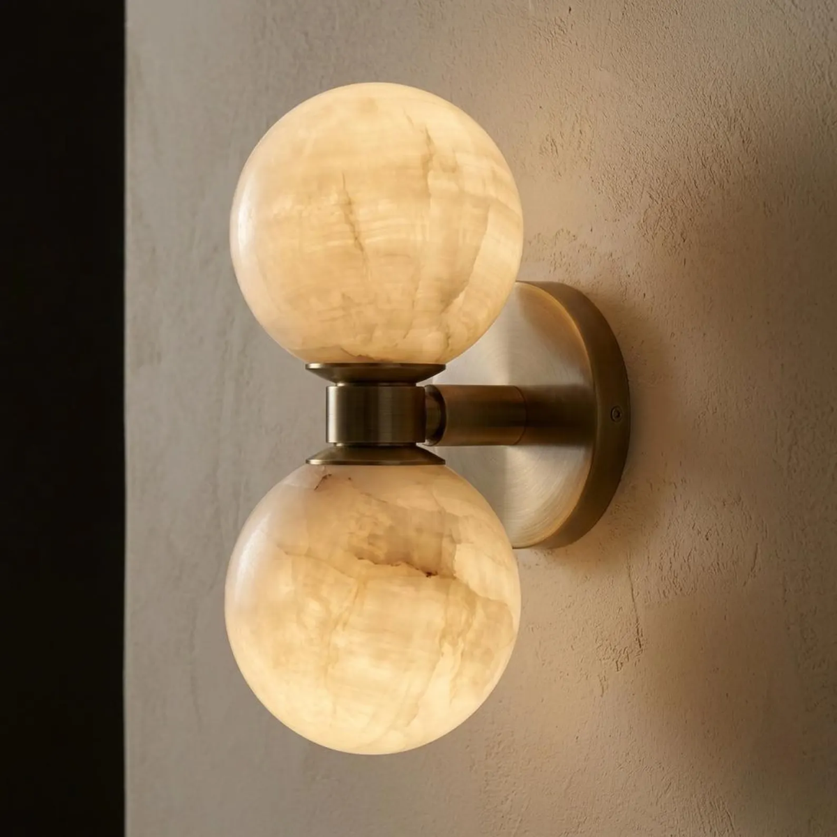 Marble Wall Lamp Nordic Dual Globe Modern Bedroom Living Room — product view 6