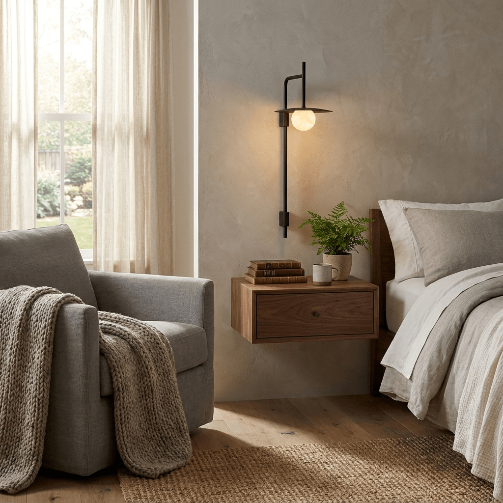 Nivara Long Arm Alabaster Wall Sconce — product view 4