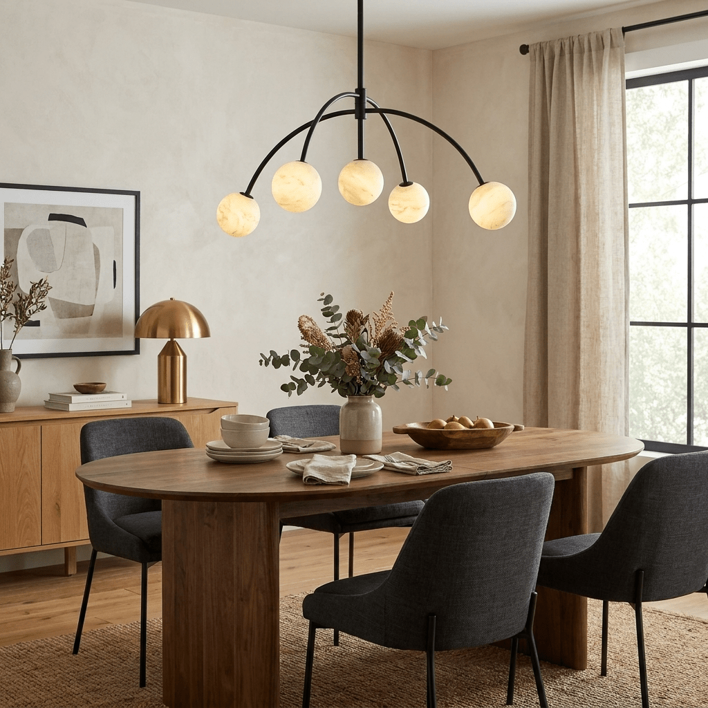 Lunara Alabaster Arc Chandelier — product view 4