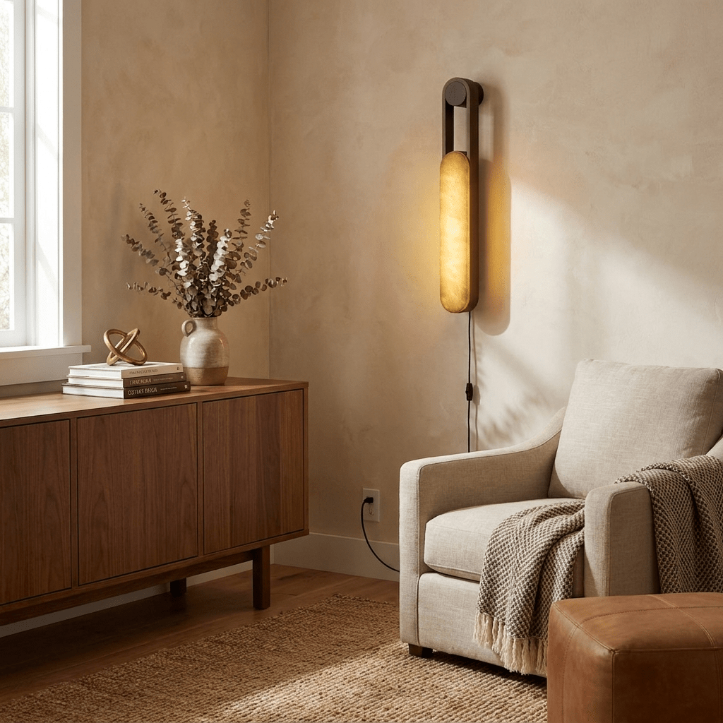 Norix Alabaster Frame Plug-in Wall Light — product view 6