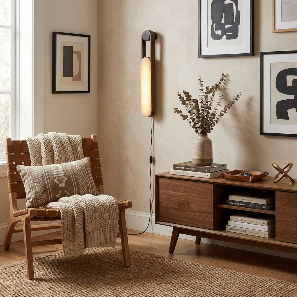 Norix Alabaster Frame Plug-in Wall Light — product view 3