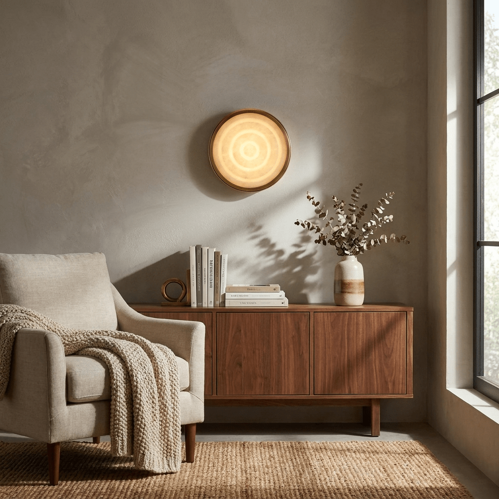 Orlina Stone Disc Wall Sconce — product view 7