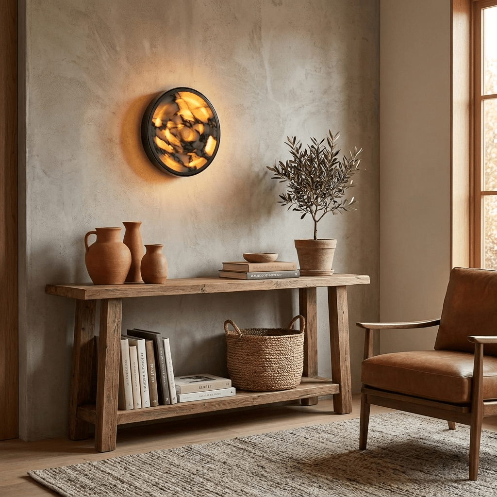 Orlina Stone Disc Wall Sconce — product view 4