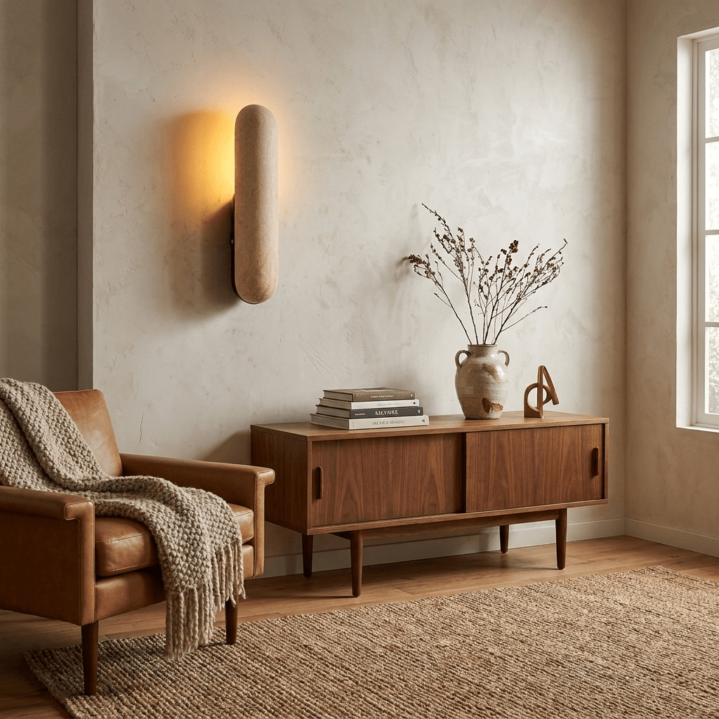 Talvera Travertine Capsule Wall Sconce — product view 7