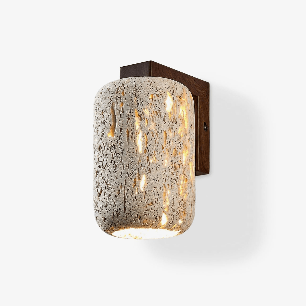 Solvane Perforated Travertine Wall Sconce — product view 1