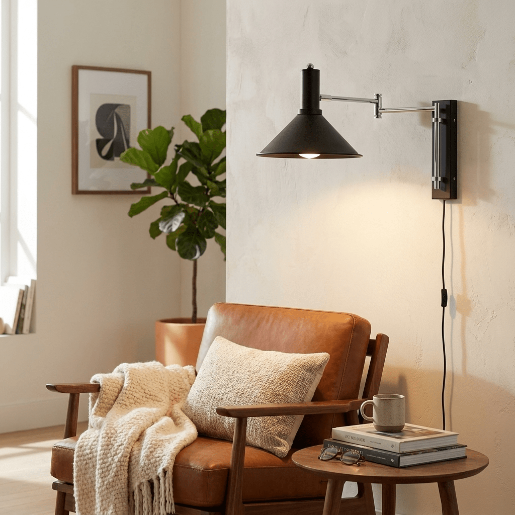 Cone Swing Arm Plug-in Wall Sconce — product view 6
