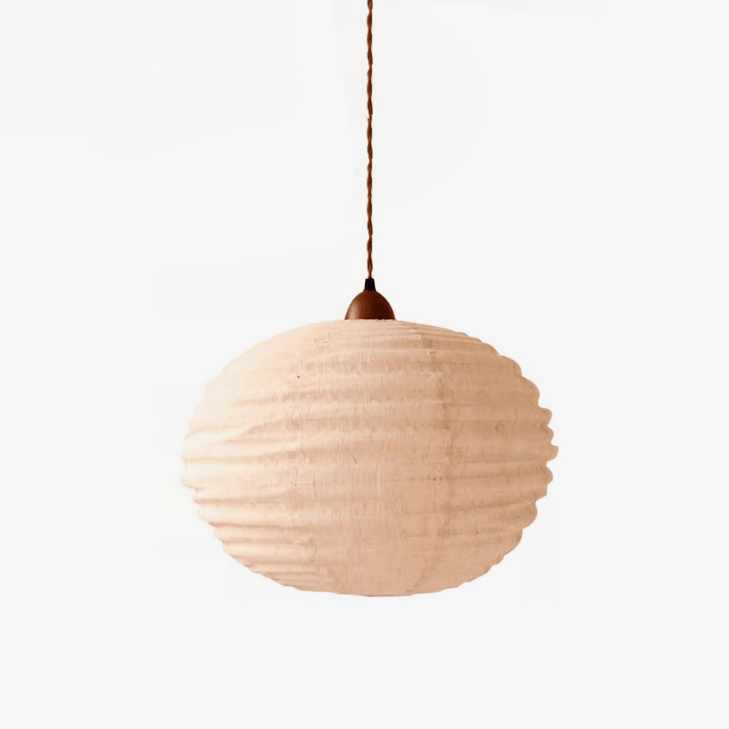 Cocoon Ribbed Sphere Pendant Light — product view 1