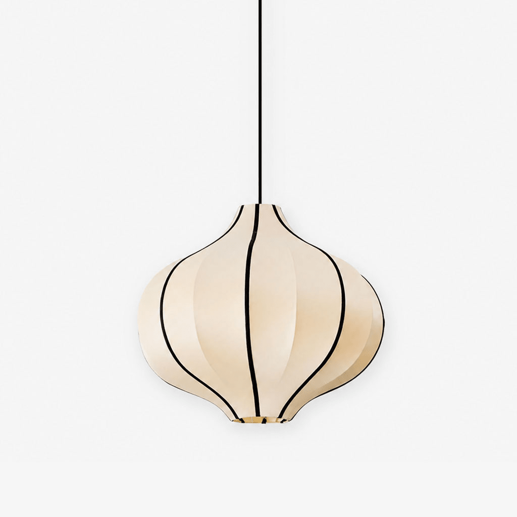 Garlic Fluted Fabric Pendant Lamp — product view 1