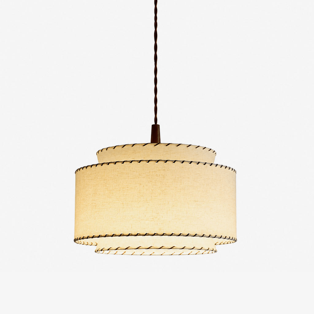Sable Stitched Fabric Pendant Lamp — product view 1