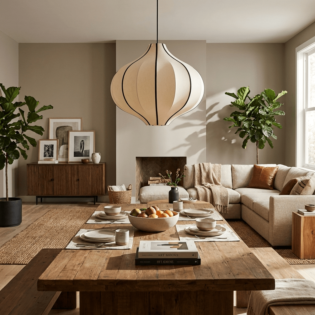 Garlic Fluted Fabric Pendant Lamp — product view 7