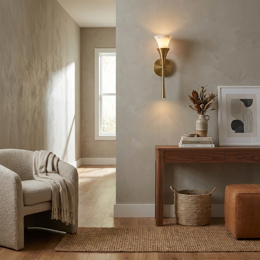 Flare Alabaster Wall Sconce — product view 3