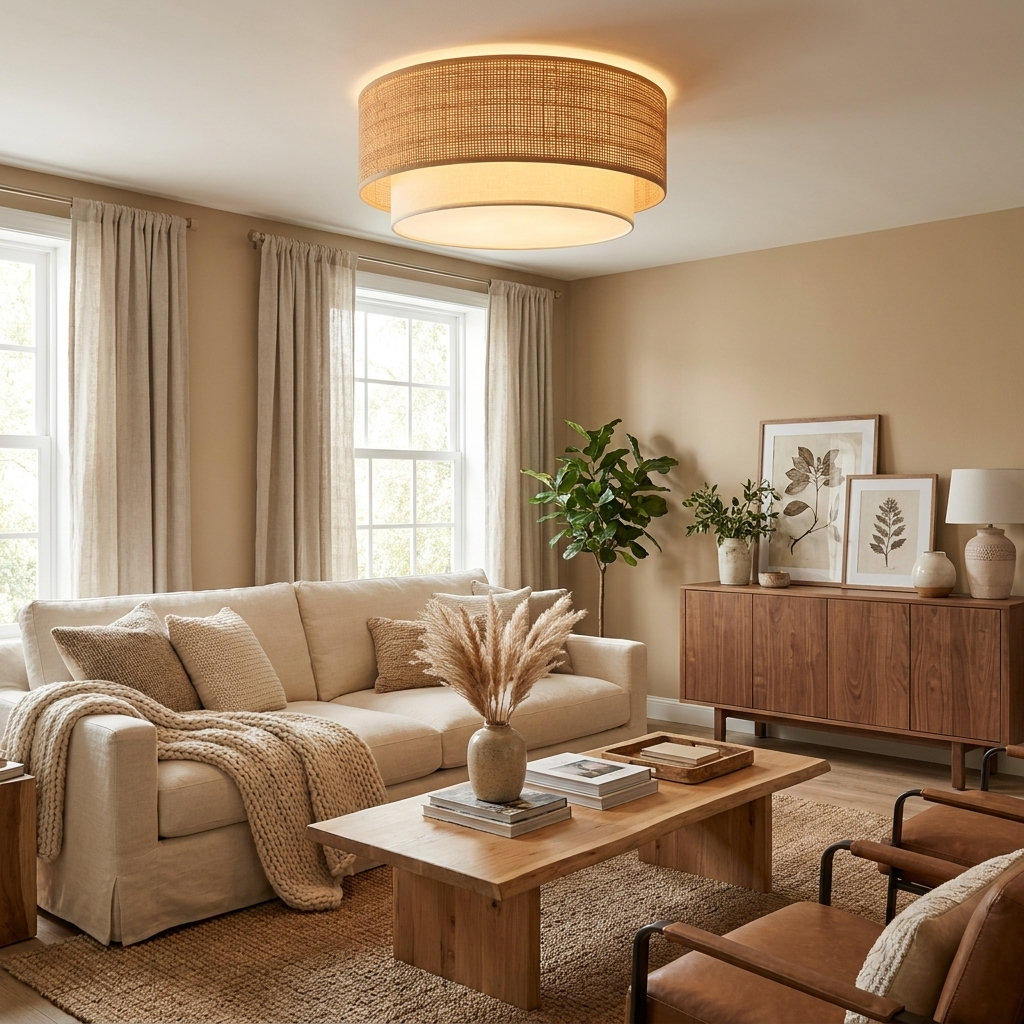 Sedge Raffia Flush Mount — product view 2