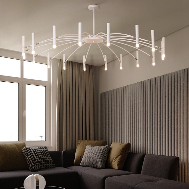 Arisha Modern Blown Linear Metal Multi-heads Chandelier — product view 6